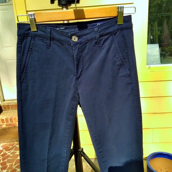 AG  "Slim Khaki Crop"  'Skinny Straight' Navy  Pedal Pusher Capri Pants Sz 23R - Picture 6 of 11